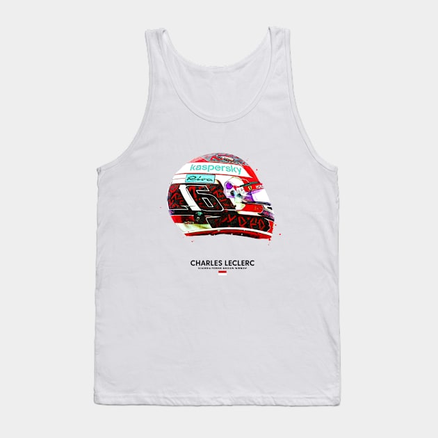 F1 2020 Charles Leclerc Crash Helmet Tank Top by DB Motorsport Designs